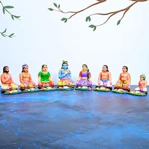 Buy PujaNPujari Krishna Bhojanam Clay Golu Dolls Set of 18 ...