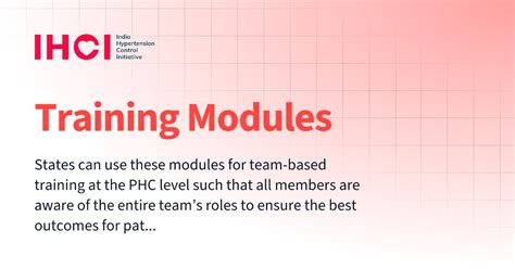 Training Modules | IHCI - Indian Hypertension Control Initiative