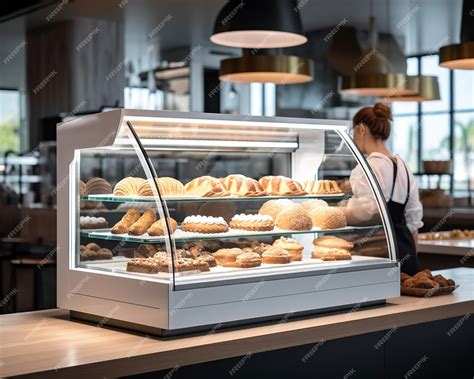 Premium AI Image | bakery display case with fresh pastries