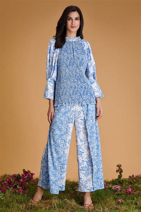 Summertime Printed and Pleated Co-ord Set – Boho Chic By Sukriti Jain