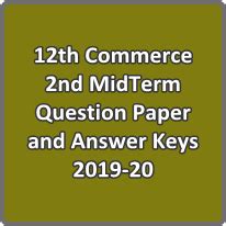 12th Commerce 2nd MidTerm Question Paper and Answer Keys 2019-20