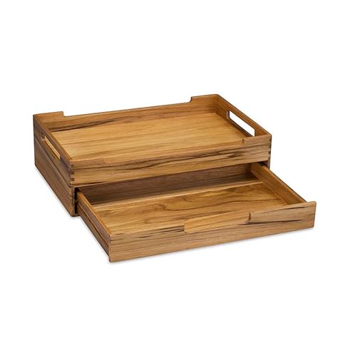 Utopia Choice Wooden Serving Tray with Drawer | Storage Multi-Utility ...