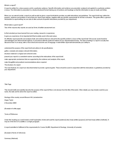 Image result for Structure of a Report PDF