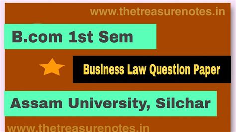 Business Law Question Paper'2018 AUS | TDC B.com 1st Sem | Assam ...