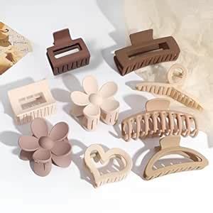 Bakefy-6 Pcs Elegant Frosted Hair Claw Set - Korean Style Floral ...