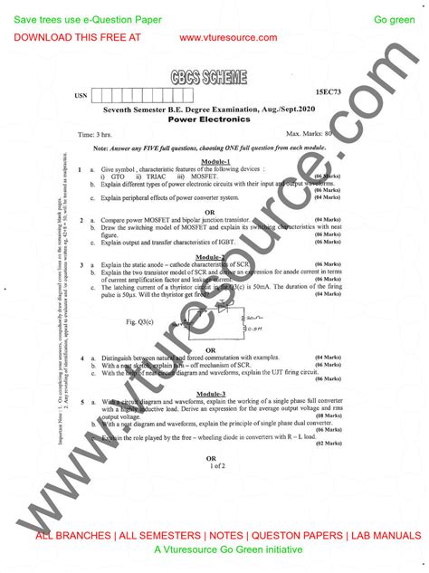 Sep-2020 (4) question paper - Power Electronics - Studocu