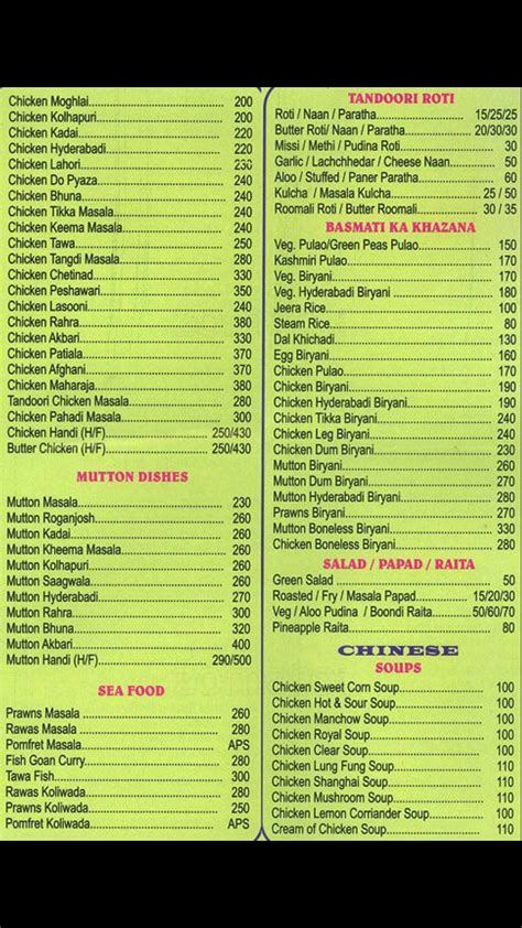 Menu at Shanghai Restaurant, Mumbai, Om Surya