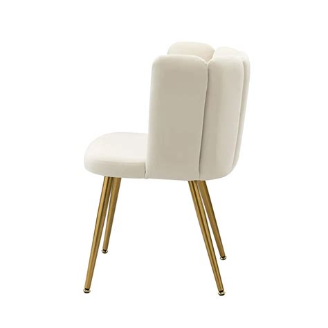 Elegant Velvet Petal Back Chair White – Nestroots
