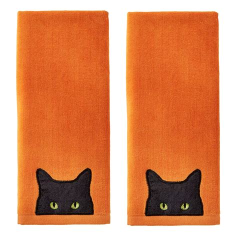 SKL Home Shadow Eyes Cat 2-Piece Hand Towel Set
