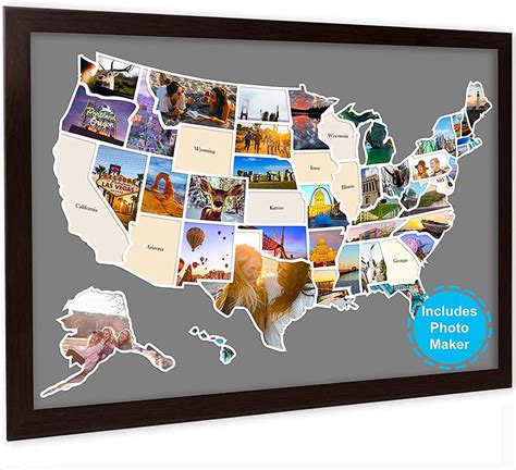 Snapklik.com : USA Photo Map, Travel Map - 24 X 36" 50 States Photo Map ...
