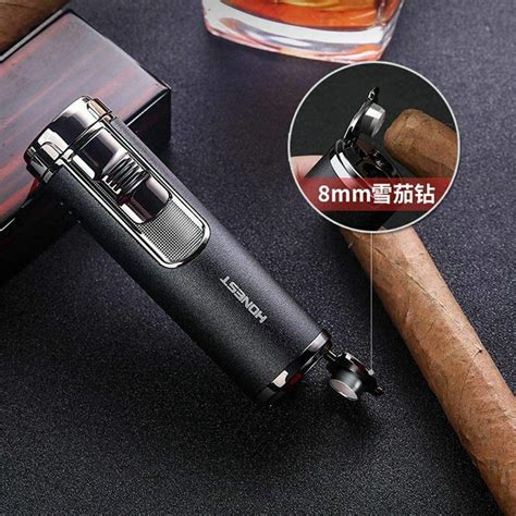 Buy Piioket Windproof Quad 4 Nozzles Jet Flame Lighter Refillable ...