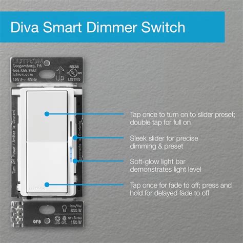 Lutron Caseta Smart Lighting Diva Smart Multi-location Smart with LED ...