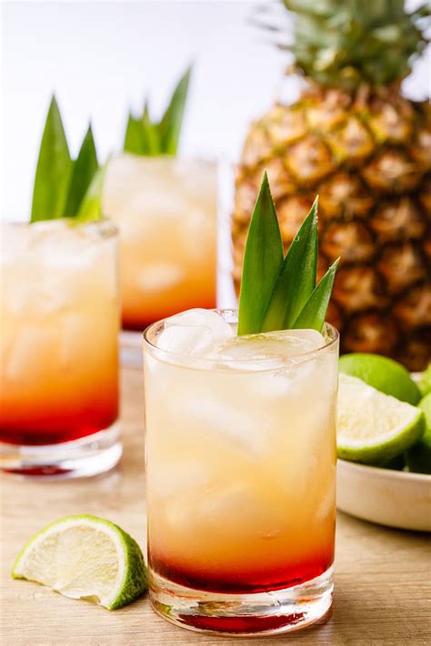 Refreshing Pineapple Vodka Cocktail with Fresh Lime and Grenadine ...
