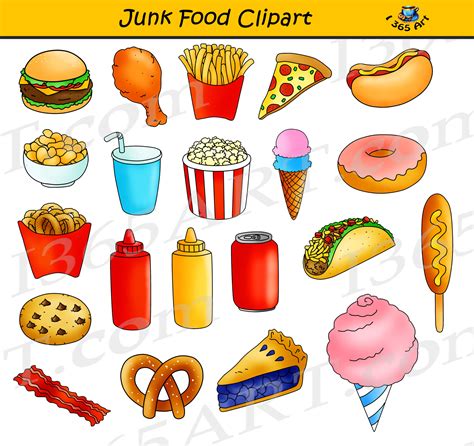 Junk Food Clip Art, Fast Food Clipart, Hamburger, Pizza – Free Clipart ...