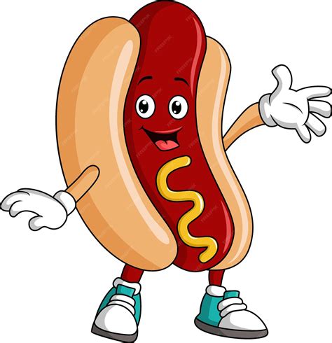 Premium Vector | Cute hot dog cartoon mascot character