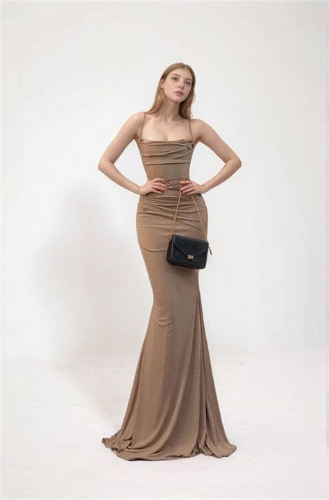 Shop Brown Strappy Fitted Maxi Dress - for Women | OUTZIDR | Gen-Z Style