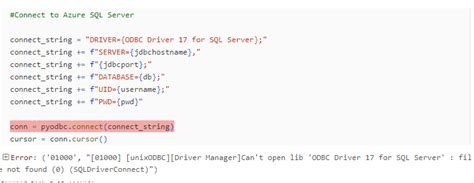 Image result for ODBC SQL Server Error 17