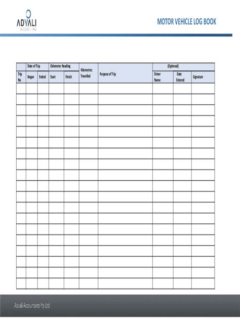 Fillable Online Motor-Vehicle-Log-Book-Form.pdf Fax Email Print - pdfFiller
