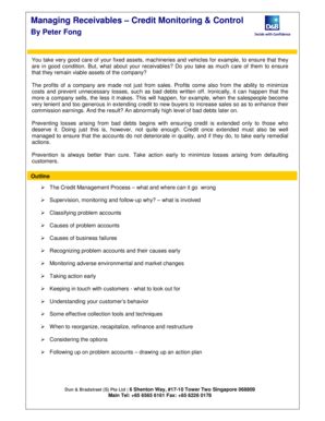 Fillable Online Managing Receivables Credit Monitoring & Control - Dun ...