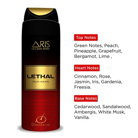 Buy Aris Cosmetics Deodorant Body Spray - Lethal, 200ml | USA Online in ...