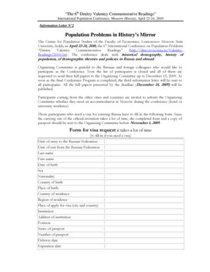 Fillable Online Population Problems in History's Mirror Form for visa ...