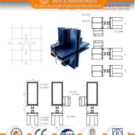 China 180gr Heat Insulated Curtain Wall System - China Stick Curtain ...