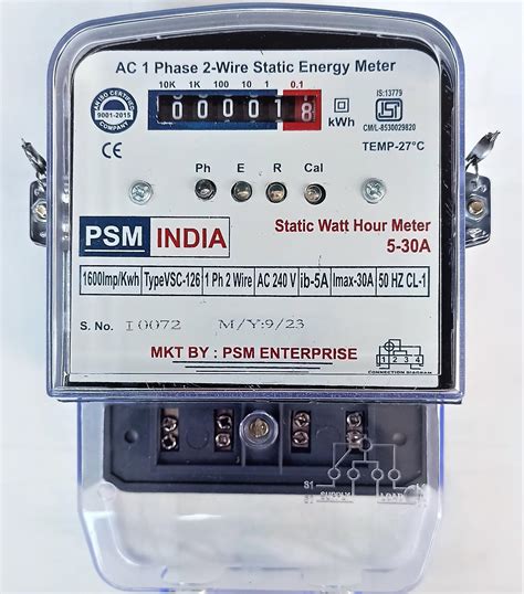 PSM AC Single Phase Static Energy Sub Meter with Counter Display,5-30 A ...