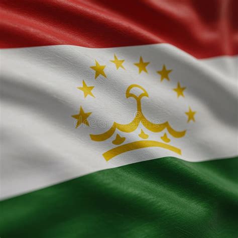 Flag of Tajikistan Featuring Horizontal Bands of Red, White, and Green ...