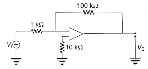 The voltage gain of the following amplifier is