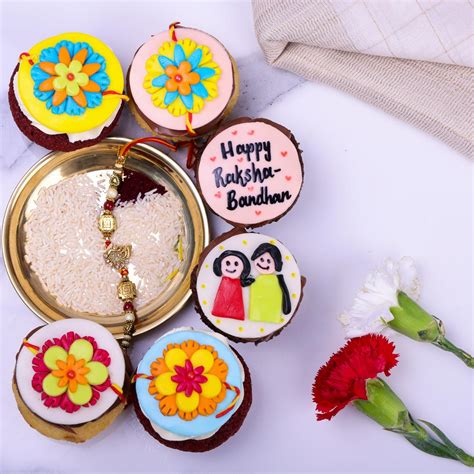 Special Rakhi Cupcakes | Rakhi Theme Cupcakes | Order Rakhi Gifts ...