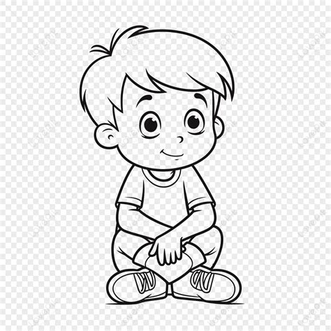 卡通男孩坐下輪廓素描畫 向量,坐姿素描,鼻子圖片素材-EPS圖片尺寸4267 × 4267px-高清圖案380536370-zh ...