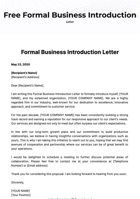 Image result for Formal Introduction Letter