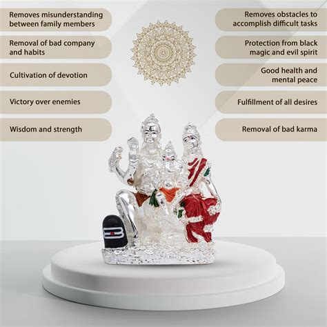 Silver Plated shiva parvati statue