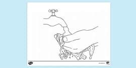 Child Washing Face Colouring | Colouring Sheets - Twinkl