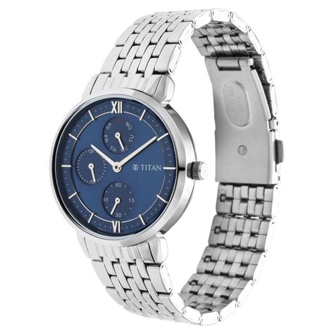 Buy Online Titan Women's Regal: Roman Numeral Blue Dial & Metal Strap ...