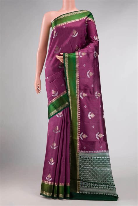 Burgundy Dual Tone Tussar Silk Saree – Nalli Silk Sarees Pvt Ltd
