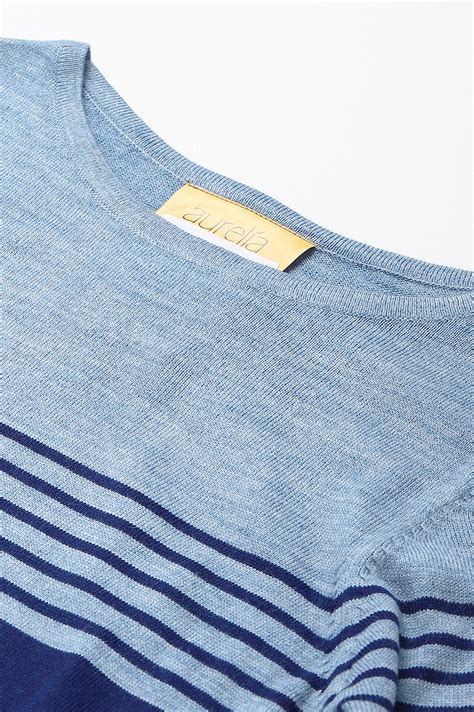 Buy Blue Colour Blocked Plus Size Winter kurta Online for Woman | Shop ...