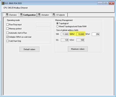 The %MW register address limited to 3999 in Binary Input setting web ...