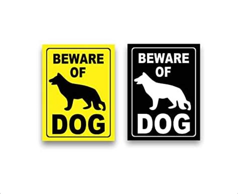 Pack Of 2 Beware Of Dog Sign Stickers For Door Home Multicolored ...