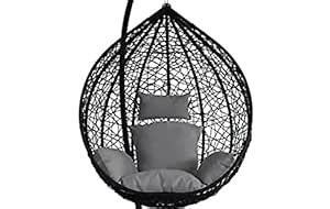 ZEROLINE Rattan and Wicker Outdoor Furniture 1 Seater Hanging Swing ...