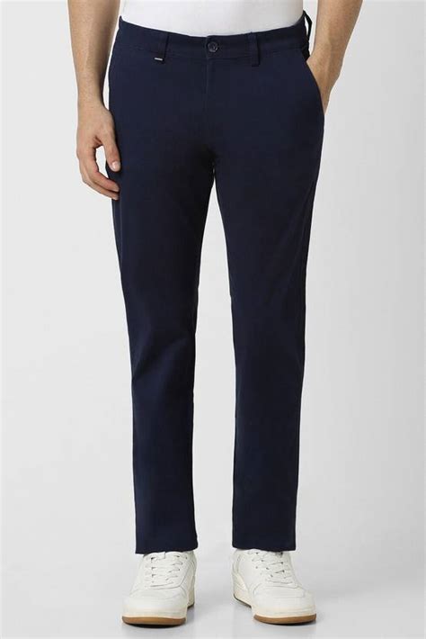 VAN HEUSEN Slim Fit Men Blue Trousers - Buy VAN HEUSEN Slim Fit Men ...