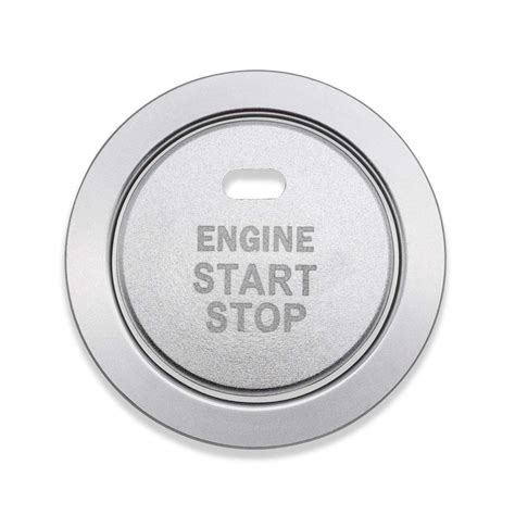 Buy Ceyes Silver Engine Start Stop Button Cover+Ring Ignition Start ...
