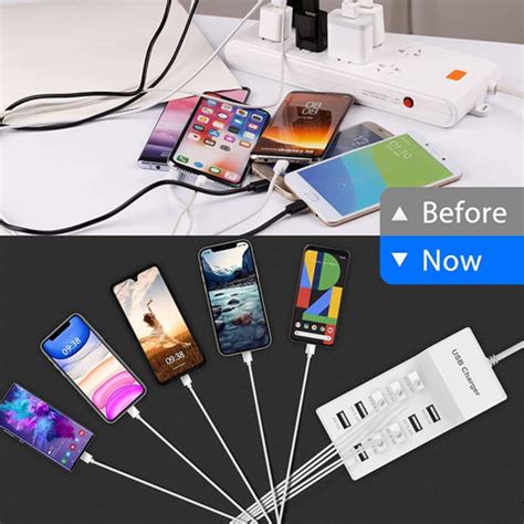 coolcold 10-Port Smart USB Ports for Multiple Devices USB Mobile ...