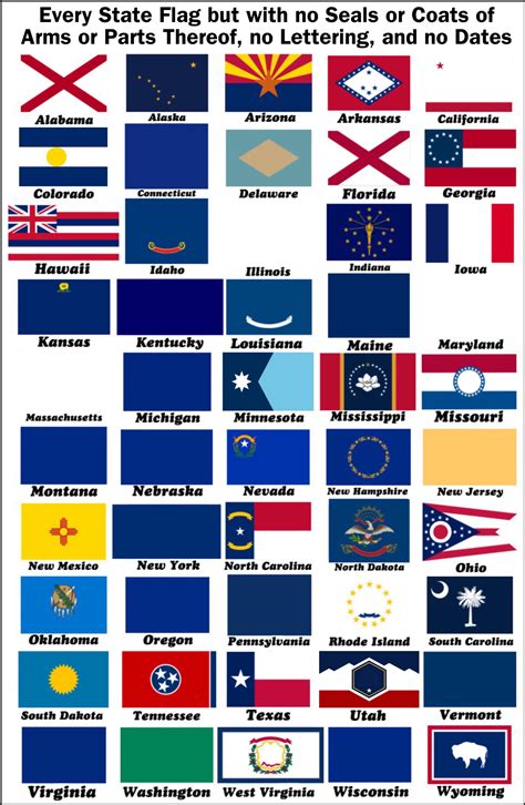 Every State Flag but with no Seals or Coats of Arms or Parts Thereof ...