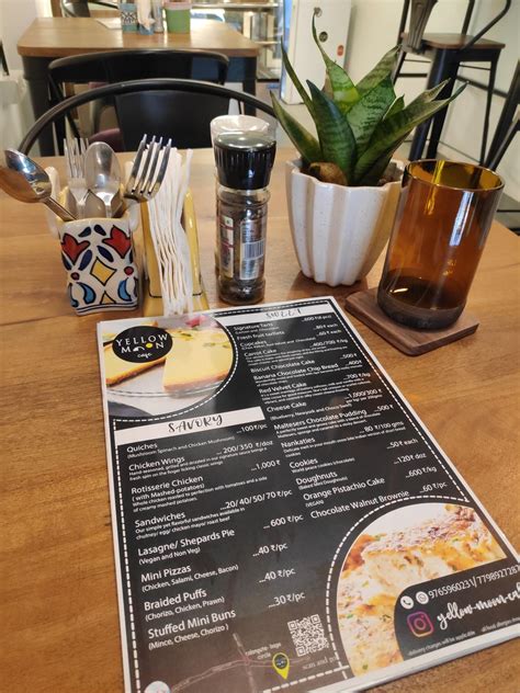 Menu at Yellow Moon Cafe, Calangute