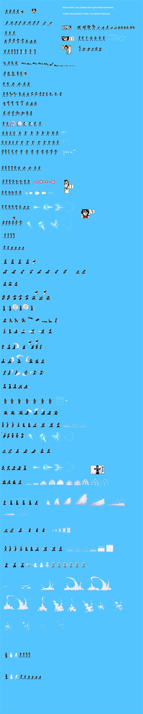 Jump Ultimate Stars Sprite Sheet Rukia (unfinished) : r/bleach
