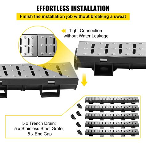 VEVOR Drainage Trench Driveway Channel Drain Kit | Ubuy India