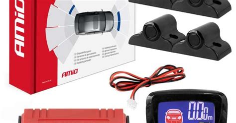 Parking sensor set reverse sensors LED graph 4 black sensors 19 mm ...