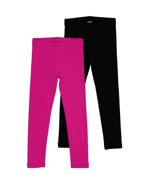 Wonder Nation Girls Fleece Leggings, 2 Pack, Sizes 4-18 & Plus ...
