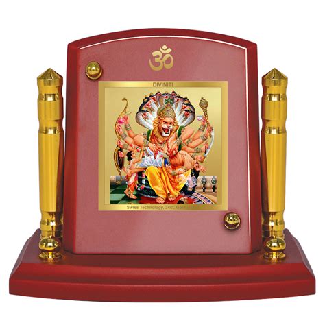 Lord Narasimha | The Fierce Protector Car Dashboard Frame in 24K Gold ...